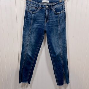 Vervet high waisted slit straight leg jean